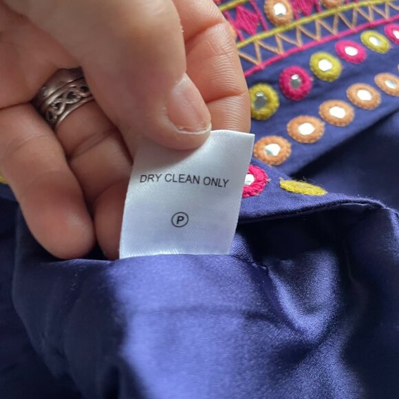 Majorelle Embroidered Cotton Sunset Mirrorwork & Tassels Top - Picture 6 of 7